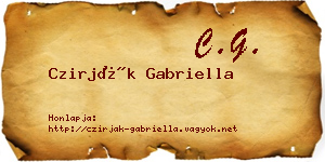 Czirják Gabriella névjegykártya